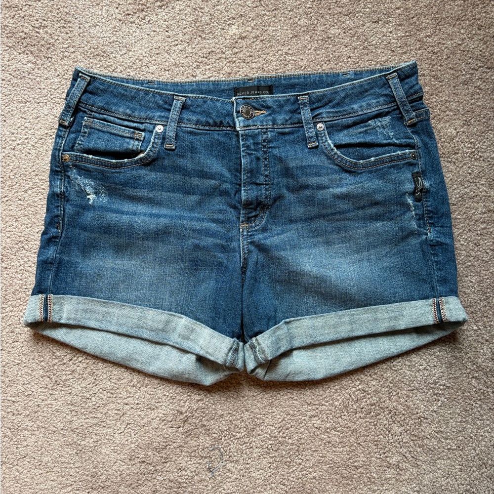 Silver Jeans Dark Blue Jean Shorts